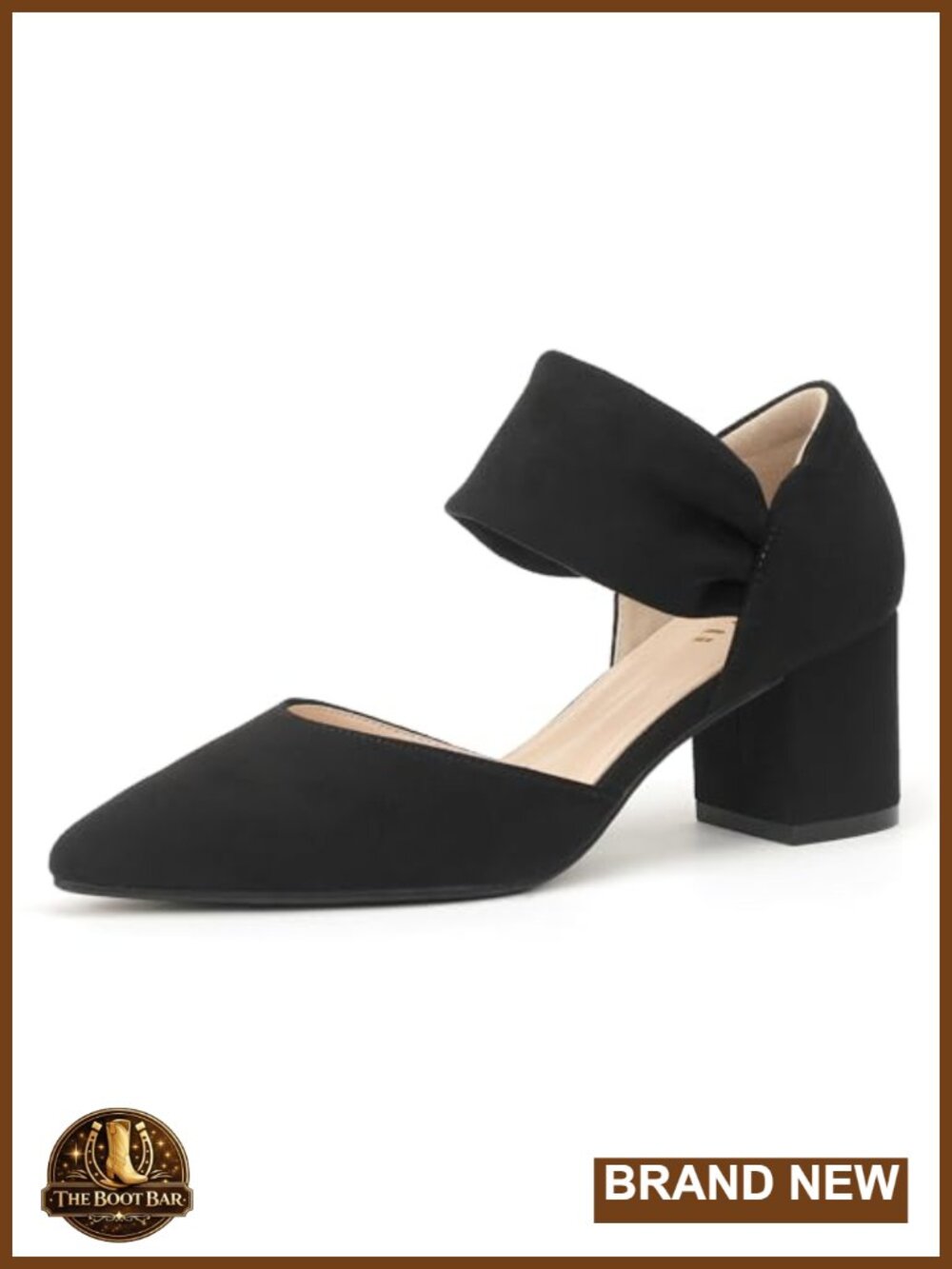 IDIFU Women's Chunky Block Heel Pointed Toe Ankle Strap Pumps Dress Shoes